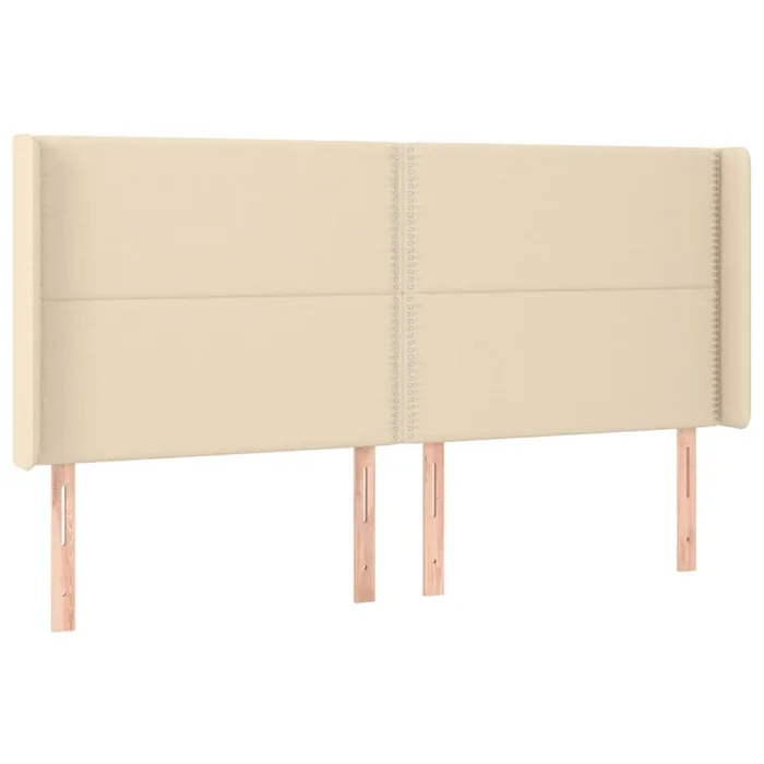 vidaXL Cabecero con orejas de tela color crema 183x16x118/128 cm