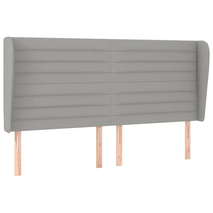 vidaXL Cabecero con orejas de tela gris claro 183x23x118/128 cm (5)