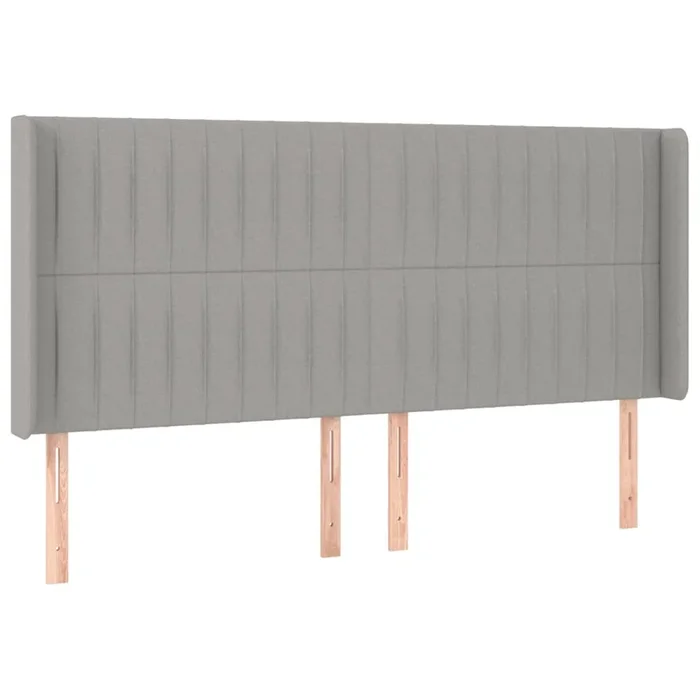 vidaXL Cabecero con orejas de tela gris claro 203x16x118/128 cm (5)