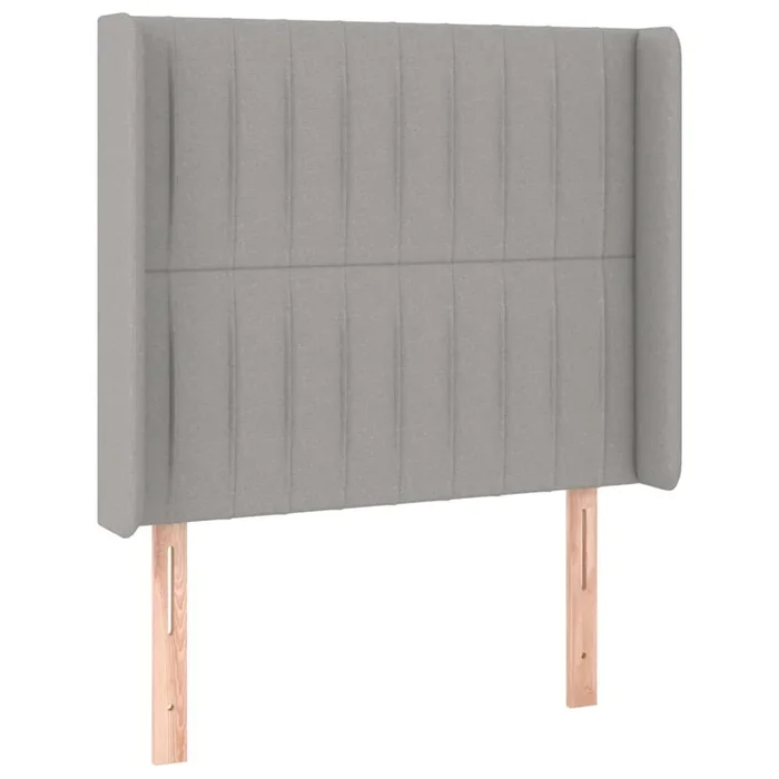 vidaXL Cabecero con orejas de tela gris claro 93x16x118/128 cm (5)