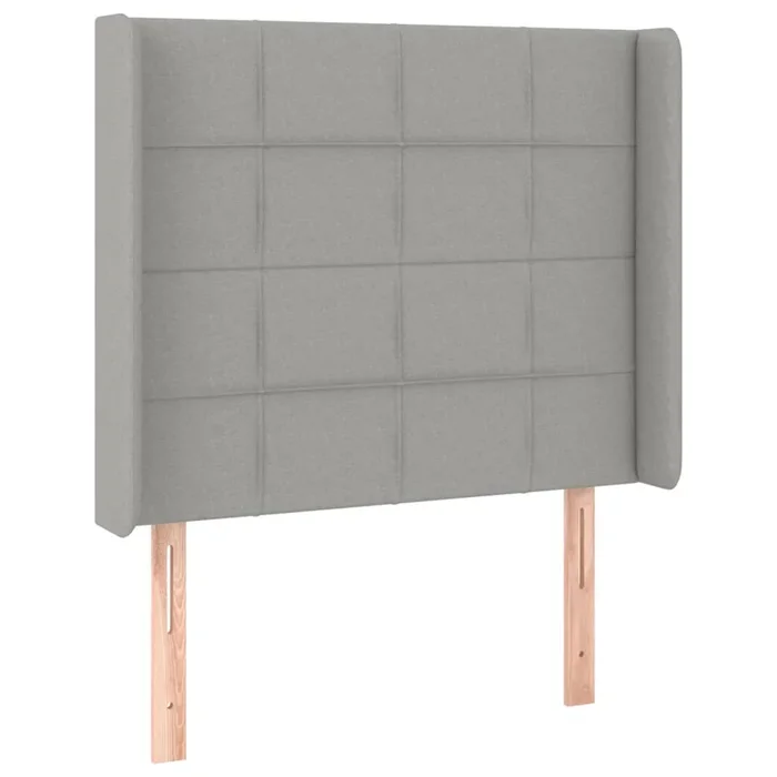 vidaXL Cabecero con orejas de tela gris claro 93x16x118/128 cm (6)