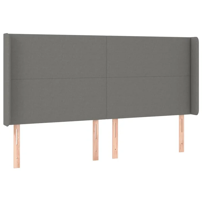 vidaXL Cabecero con orejas de tela gris oscuro 183x16x118/128 cm (5)