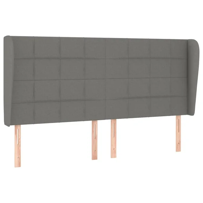 vidaXL Cabecero con orejas de tela gris oscuro 183x23x118/128 cm (6)
