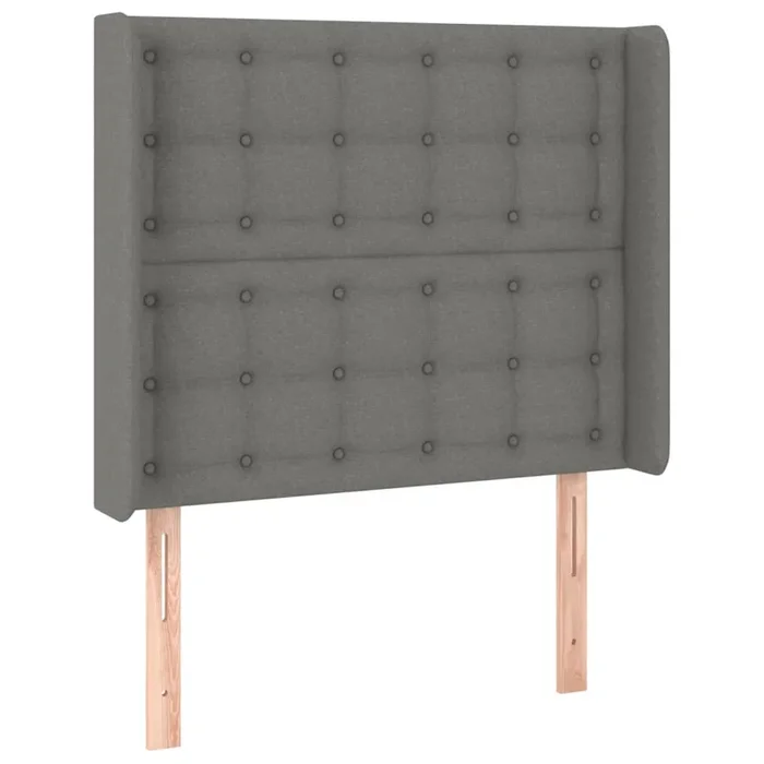 vidaXL Cabecero con orejas de tela gris oscuro 93x16x118/128 cm (3)
