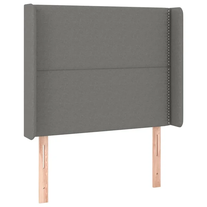 vidaXL Cabecero con orejas de tela gris oscuro 93x16x118/128 cm (7)