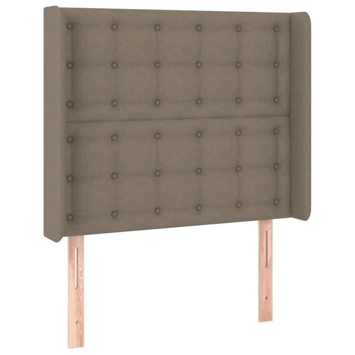 vidaXL Cabecero con orejas de tela gris taupe 103x16x118/128 cm (5)