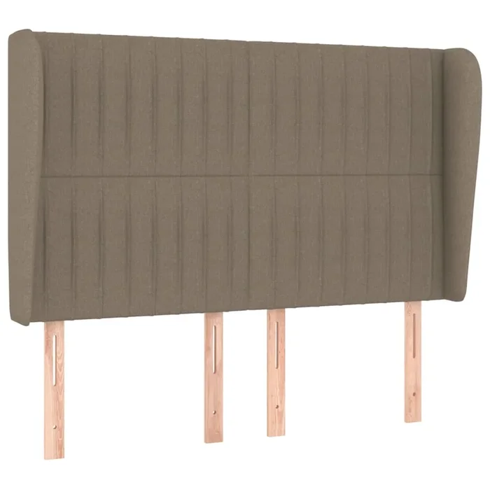 vidaXL Cabecero con orejas de tela gris taupe 147x23x118/128 cm (2)