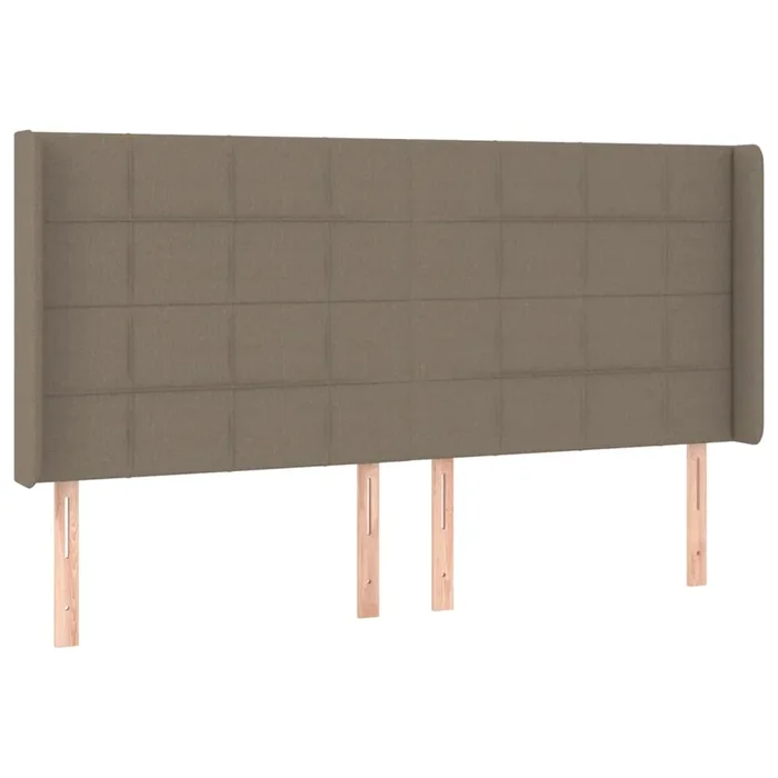 vidaXL Cabecero con orejas de tela gris taupe 163x16x118/128 cm (2)