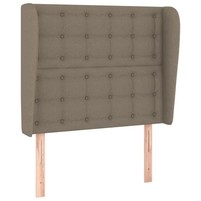 vidaXL Cabecero con orejas de tela gris taupe 83x23x118/128 cm (3)