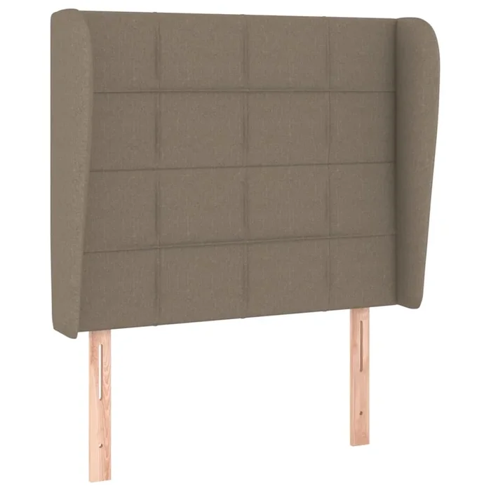 vidaXL Cabecero con orejas de tela gris taupe 93x23x118/128 cm (5)