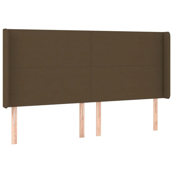vidaXL Cabecero con orejas de tela marrón oscuro 183x16x118/128 cm (5)