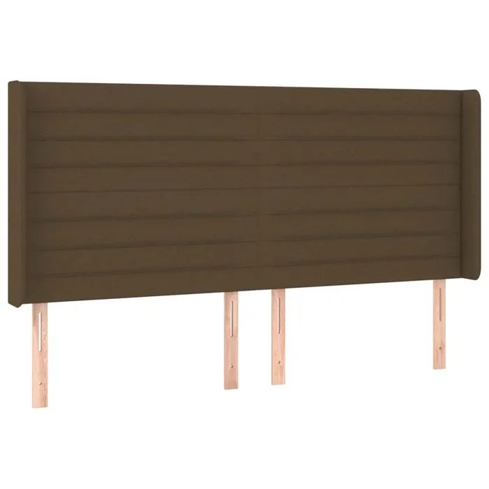 vidaXL Cabecero con orejas de tela marrón oscuro 203x16x118/128 cm (6)