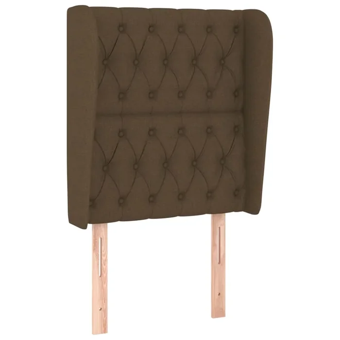 vidaXL Cabecero con orejas de tela marrón oscuro 83x23x118/128 cm (2)