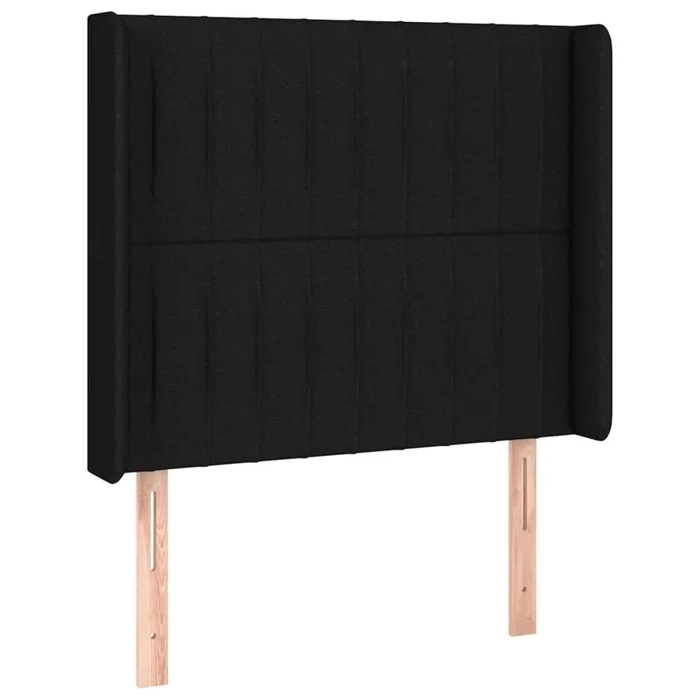 vidaXL Cabecero con orejas de tela negro 103x16x118/128 cm (2)