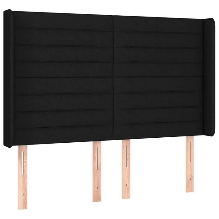 vidaXL Cabecero con orejas de tela negro 147x16x118/128 cm
