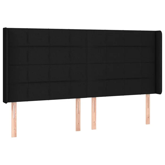 vidaXL Cabecero con orejas de tela negro 163x16x118/128 cm (3)