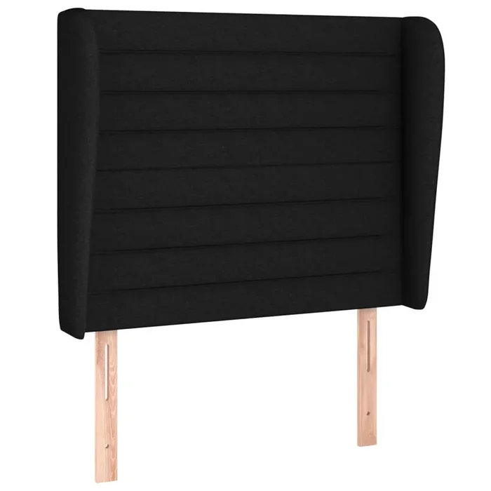 vidaXL Cabecero con orejas de tela negro 83x23x118/128 cm (2)