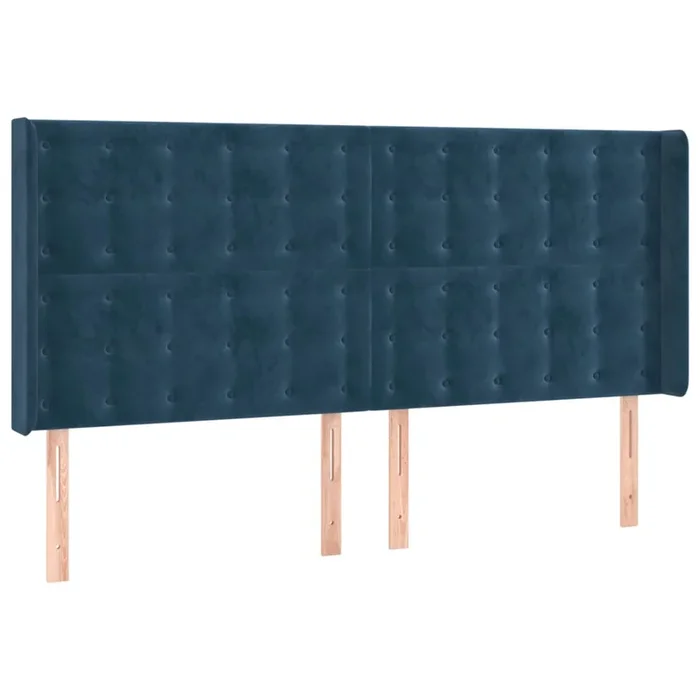 vidaXL Cabecero con orejas de terciopelo azul oscuro 163x16x118/128 cm (3)