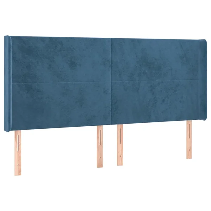 vidaXL Cabecero con orejas de terciopelo azul oscuro 183x16x118/128 cm (7)