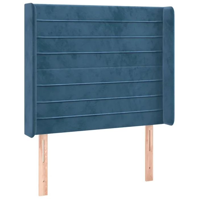 vidaXL Cabecero con orejas de terciopelo azul oscuro 83x16x118/128 cm (2)