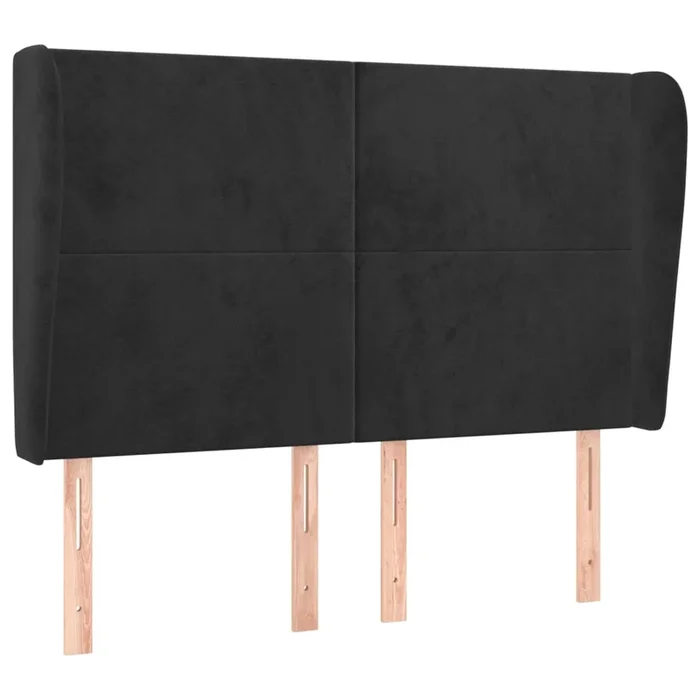 vidaXL Cabecero con orejas de terciopelo negro 147x23x118/128 cm (5)