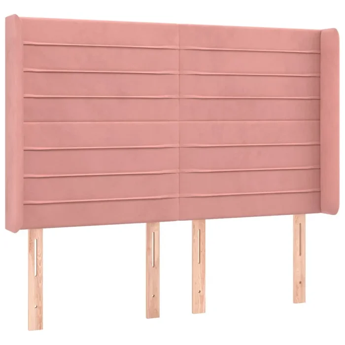 vidaXL Cabecero con orejas de terciopelo rosa 147x16x118/128 cm (5)
