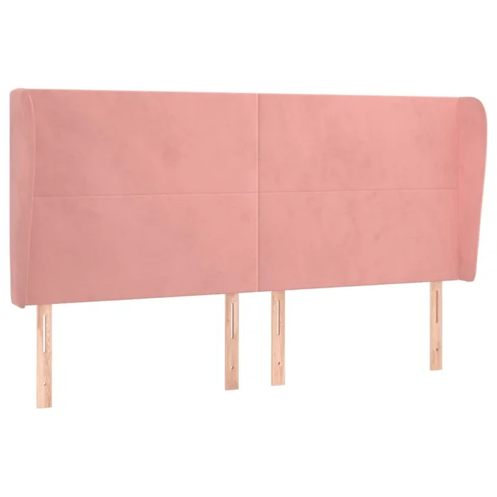 vidaXL Cabecero con orejas de terciopelo rosa 183x23x118/128 cm (5)