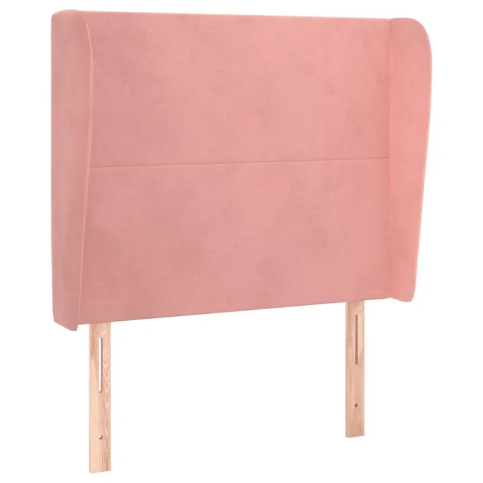 vidaXL Cabecero con orejas de terciopelo rosa 93x23x118/128 cm (5)