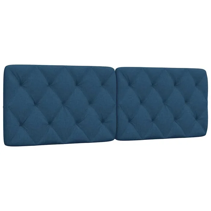vidaXL Cabecero de cama acolchado tela azul 160 cm