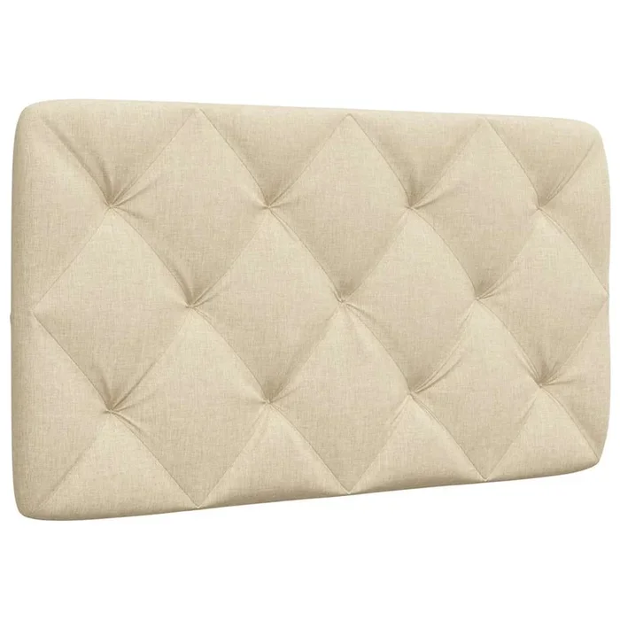 vidaXL Cabecero de cama acolchado tela crema 90 cm