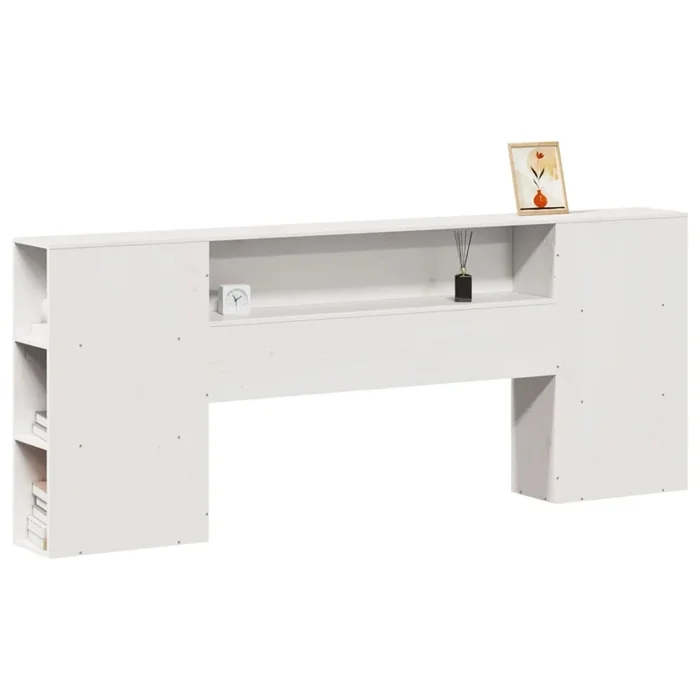 vidaXL Cabecero de cama almacenaje madera maciza pino blanco 200 cm