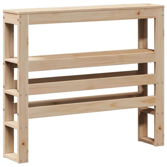 vidaXL Cabecero de cama con estantes madera maciza de pino 100 cm (2)