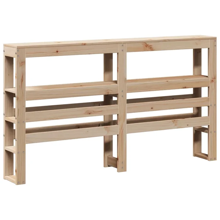 vidaXL Cabecero de cama con estantes madera maciza de pino 120 cm (2)