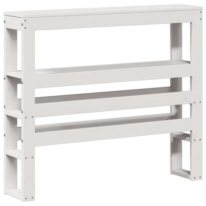vidaXL Cabecero de cama con estantes madera maciza pino blanco 75 cm (2)
