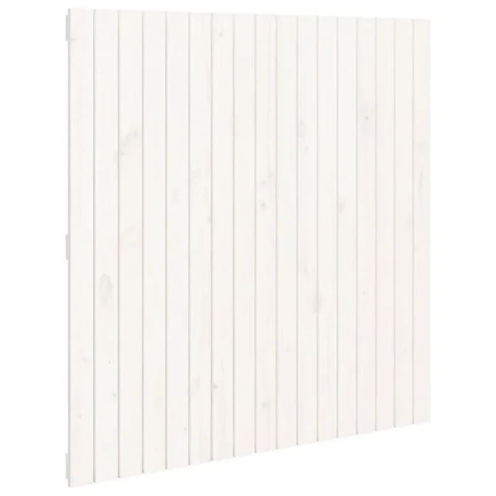 vidaXL Cabecero de cama de pared madera maciza pino blanco 108x3x110cm
