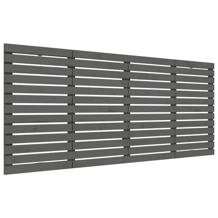 vidaXL Cabecero de cama de pared madera maciza pino gris 166x3x91,5 cm