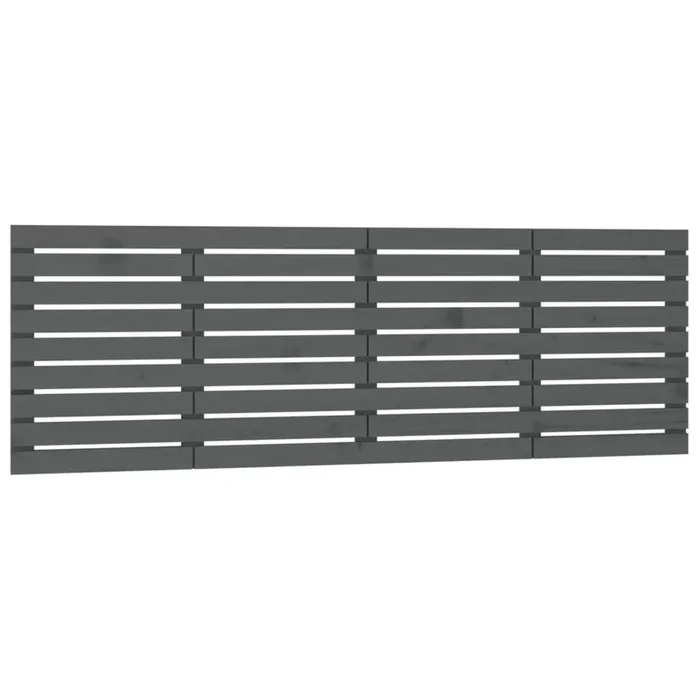 vidaXL Cabecero de cama de pared madera maciza pino gris 206x3x63 cm
