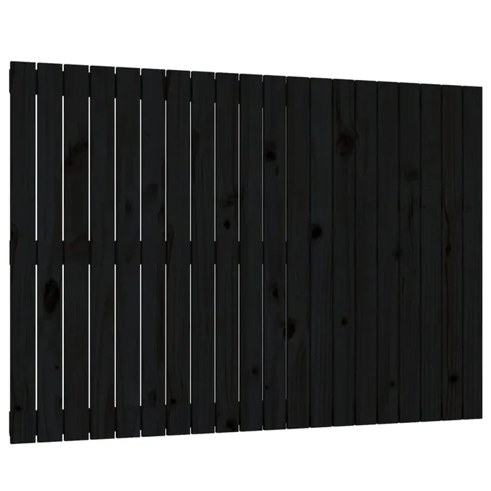 vidaXL Cabecero de cama de pared madera maciza pino negro 127,5x3x90cm