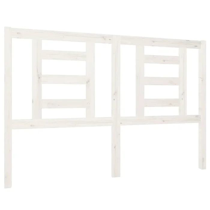 vidaXL Cabecero de cama madera maciza de pino blanco 146x4x100 cm (5)