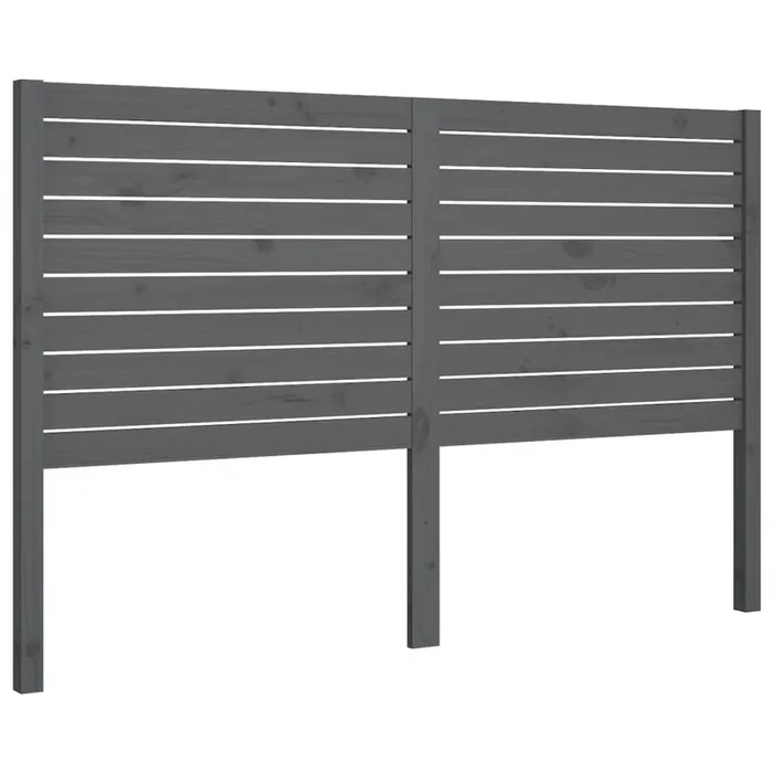 vidaXL Cabecero de cama madera maciza de pino gris 126x4x100 cm (2)
