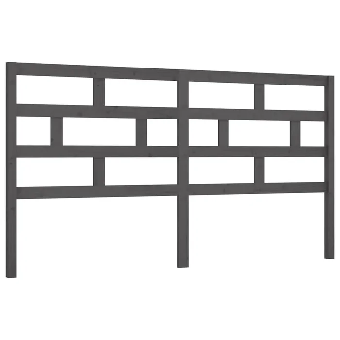 vidaXL Cabecero de cama madera maciza de pino gris 186x4x100 cm (7)