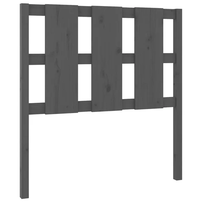 vidaXL Cabecero de cama madera maciza de pino gris 95,5x4x100 cm (3)