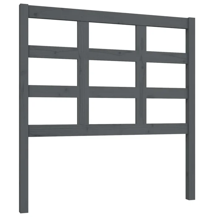 vidaXL Cabecero de cama madera maciza de pino gris 95,5x4x100 cm (7)