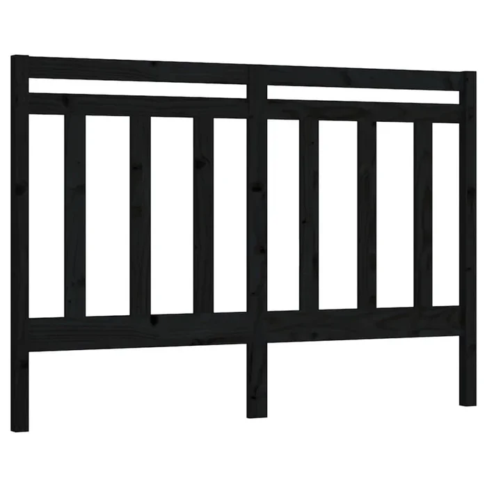 vidaXL Cabecero de cama madera maciza de pino negro 156x4x100 cm (3)