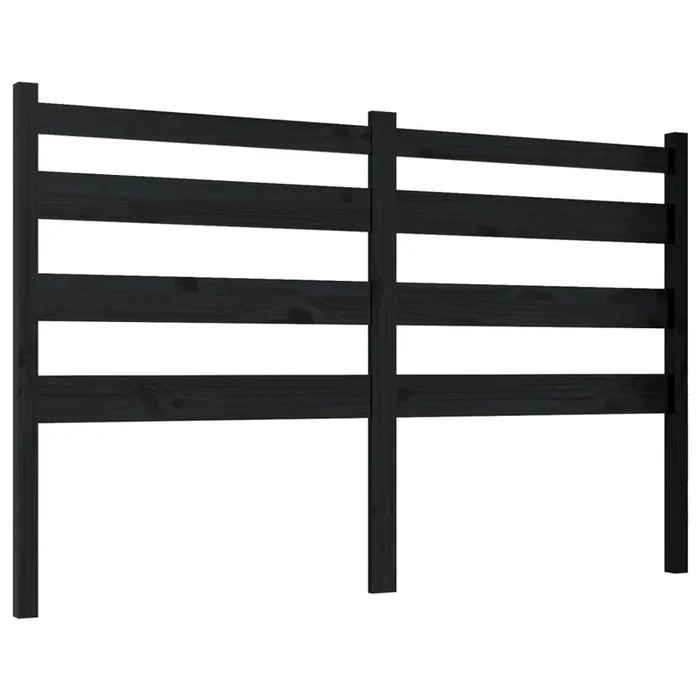 vidaXL Cabecero de cama madera maciza de pino negro 186x4x100 cm (6)
