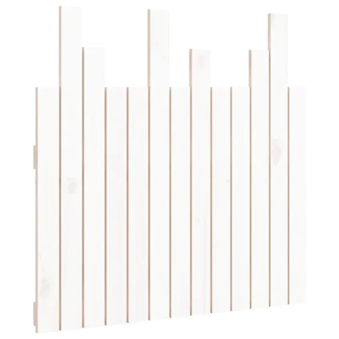 vidaXL Cabecero de cama pared madera maciza pino blanco 82,5x3x80 cm