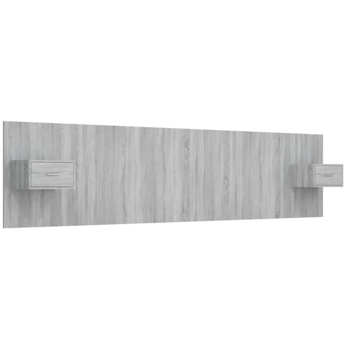 vidaXL Cabecero de cama y mesitas madera contrachapada gris Sonoma (4)