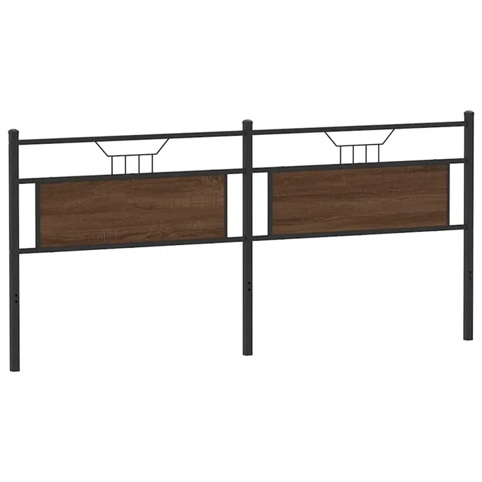 vidaXL Cabecero de madera de ingeniería y acero marrón roble 193 cm