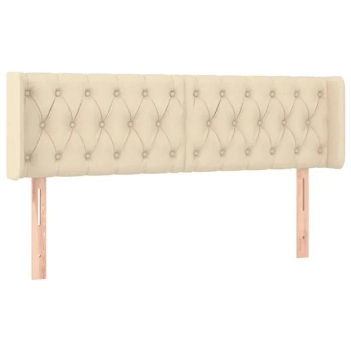 vidaXL Cabecero de tela color crema 147x16x78/88 cm (5)