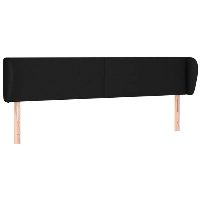 vidaXL Cabecero de tela negro 203x23x78/88 cm (5)